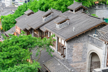 中国の重慶にある十八梯のとても美しい古い街並み風景A very beautiful view of the old townscape in Chongqing, China
