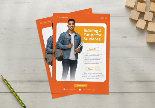 Modern Academy Admission Flyer Template for Course Marketing