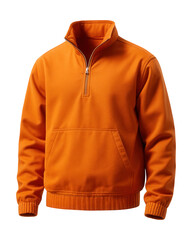 Half-zip anorak with kangaroo pocket in vibrant orange.