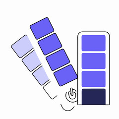 Battery Level & Charging Illustration – Modern Vector Design Showing Power Status Progression