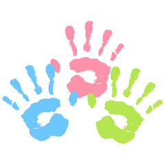 Colorful Handprints Art Illustration Vector