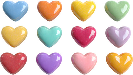 colorful heart shaped candies	

