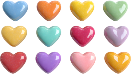 colorful heart shaped candies	
