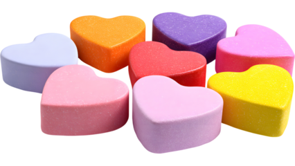 colorful heart shaped candies