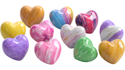 colorful heart shaped candies
