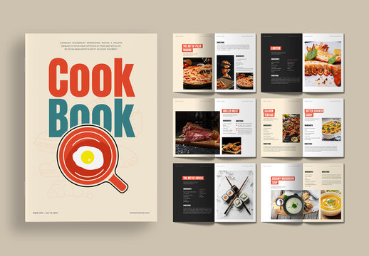 Modern Cookbook and Recipe Magazine Template
