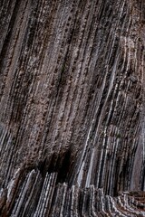 Close Up View of Layered Flysch Rock Texture in Zumaia Basque Coast; Abstract Geological Pattern