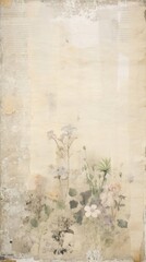 Fototapeta premium Wallpaper ephemera pale meadow painting pattern art.
