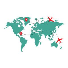 Obraz premium World Travel Route