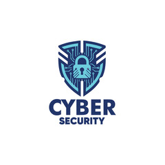 Fototapeta premium Cyber Security Shield and Lock Logo