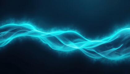 Abstract background with turquoise light stripes, soft glow effect, vertical flowing wave pattern, dark modern backdrop.