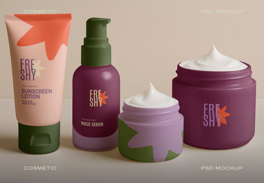 Cosmetic Packaging Mockup Design Psd