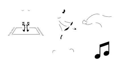 Silhouette Ballet Dancer En Pointe Performing on Stage with Spotlight, Graceful Movement, Elegance in Dance Studio Setting,  Artistic Expression, Classical Performance, Rhythmic Dance, Musicality, Cho