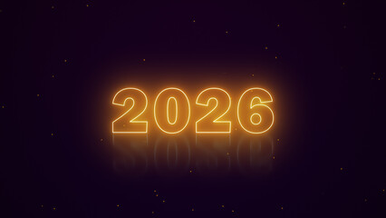 Happy New year 2026 in Neon Lights
