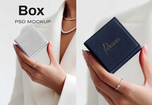 Elegant Jewelry Box Mockup Design Psd