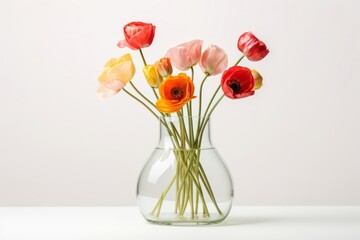 Glass vase flower plant rose.