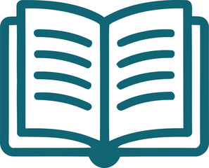 Open book icon illustration for educational or reading related content