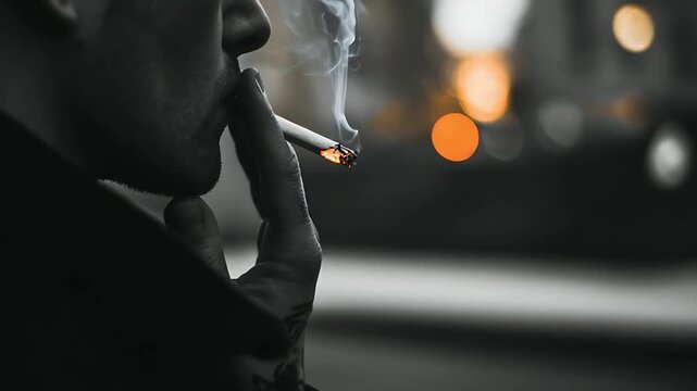 Smoking cigarette smoke tobacco addiction nicotine habit smoker health risk cancer danger lung 100mm