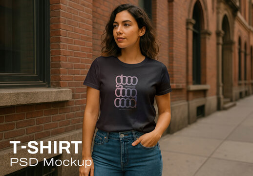 Urban T-shirt Mockup Design Psd