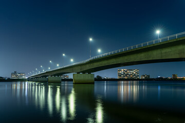 Naklejka premium 夜の小戸之橋