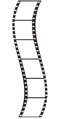 Wavy Vertical Film Strip with Blank Frames Graphic Element