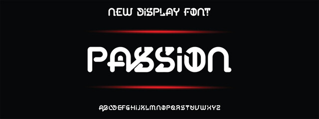 Design Modern abstract digital alphabet font. Minimal technology typography, Creative urban sport fashion futuristic font and with numbers. vector illustration.