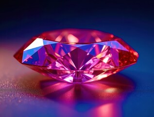 A pink diamond is on a table