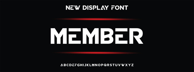 Design Modern abstract digital alphabet font. Minimal technology typography, Creative urban sport fashion futuristic font and with numbers. vector illustration.