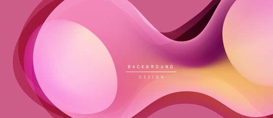 Abstract pink design. Fluid shapes overlap, creating dynamic composition. Gradient colors blend smoothly, offering modern aesthetic.