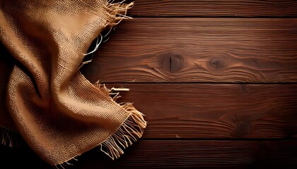 Rustic Texture - Burlap on Dark Wood for Backgrounds.