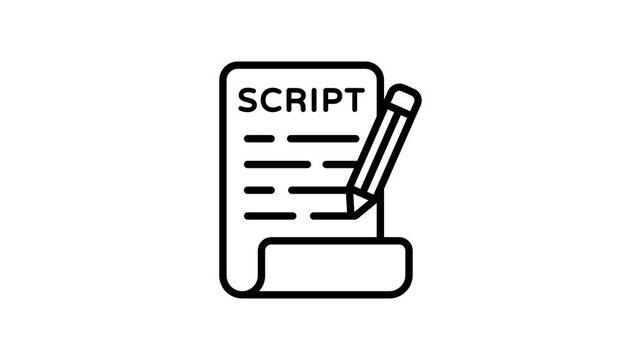 Check out this linear animated icon of event script writing