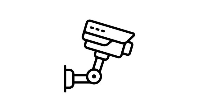 A linear style animated icon showing event security cctv