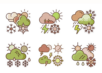 Obraz premium Funny Animals Cartoon Vector Set Illustration