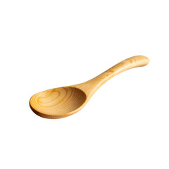 A single wooden spoon on transparent background 