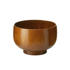 A wooden bowl on transparent background