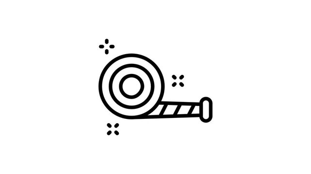 A linear animated icon showing celebration party blower