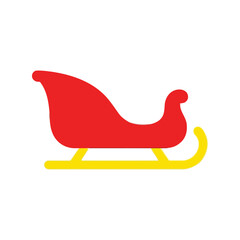 Festive red santa sleigh vector christmas holiday celebration transportation winter season vector