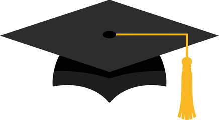 Flat Graduation Cap Icon for Education Design.