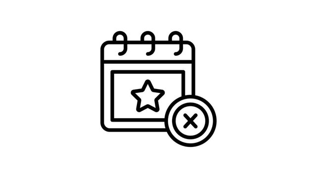 animated icon depicting event cancel message in linear style