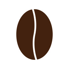 Single dark roasted coffee bean isolated on minimalist design vector