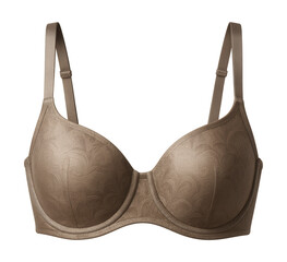 Supportive underwire bra made from jacquard fabric for a minimized look.