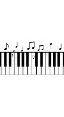 Fototapeta premium Piano Keyboard with Musical Notes.