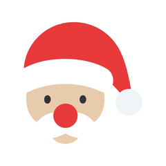 Cute santa claus face christmas holiday icon graphic illustration festive season joy vector