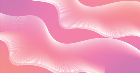 Abstract flowing waves of pink and white create a soft, ethereal background.