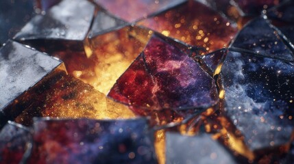 Abstract Burning Glass Fragments