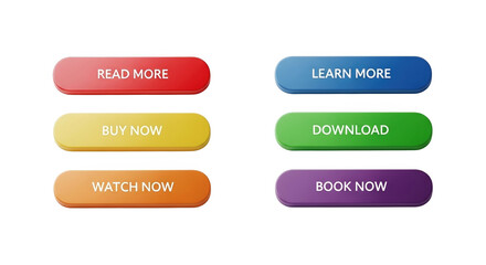 Obraz premium Colorful Web Buttons Set for UI and Websites
