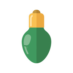 Green c7 christmas light bulb vintage style festive holiday decoration icon flat design vector