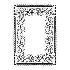 Elegant floral frame border for invitations designs