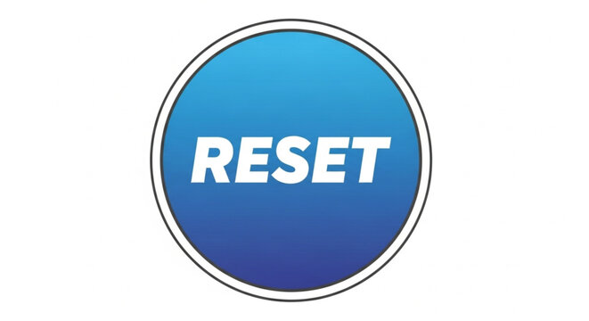 Blue reset button icon with gradient design