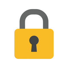 Yellow padlock icon symbol security safety protection digital data privacy access concept vector